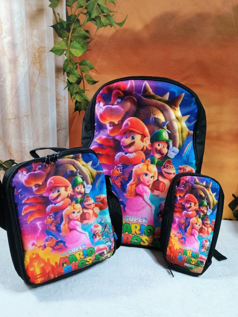 MIX Kids Bundle-3-pc Super Mario Bros Movie School Set Backpack Lunchbox Pencil